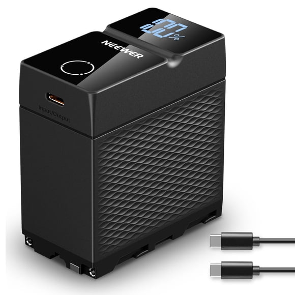 NEEWER Batterie de Remplacement 10500mAh NP-F970, PD 45W Charge Rapide, 2.3H Entièrement Rechargeable, OLED/USB A/USB C, pour Caméra Moniteur Compatible avec Sony FX3