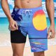 thumbnail image 2 of Pantalones Cortos para Hombre Cintura Elástica con Bolsillos, Forro de Impresión de Moda Casual para la Playa, Al Aire Libre Y el Uso Diario, 2 of 6