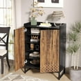 thumbnail image 4 of Tribesigns 5-Tier Shoe Cabinet, Modern Organizer with Sturdy Metal Frame, Black & Brown, 4 of 7