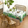 thumbnail image 2 of St. Patrick''s Day Tablecloth 70×70 Inch Round, Shamrock Trucks Black Buffalo Plaid Washable Table Cover for Party Picnic Dinner Decor, 2 of 6