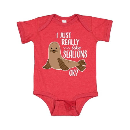 

Inktastic I Just Really Like Sea Lions Ok Gift Baby Boy or Baby Girl Bodysuit