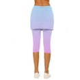 thumbnail image 4 of Leggings for Women Plus Size Gradient Stretchy Compressive Pants Summer Fashion Women Trendy Cropped Yoga Skirted Pants Capri Gym Leggings with Gradient Purple L, 4 of 6