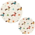 thumbnail image 7 of SKYSONIC Winter Dachshund Dog Pot Holders Trivets, 2 Pcs Heat Resistant Trivets,Chrismtas Puppy Cute Cotton Thread Weave Mats for Hot Pads Pans Pot Bowl Teapot for Kitchen Decor, 7 of 7
