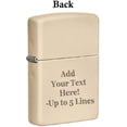 thumbnail image 3 of Zippo Lighter - Personalized Custom Message Engrave on Classic with Zippo Logo Windproof Lighter (Flat Sand #49453ZL), 3 of 7