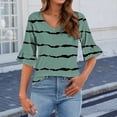 thumbnail image 2 of Seductiva Basic T Shirts for Women 3/4 Length Sleeves Women Tops Blouses for Women Casual Tops Trendy Summer Shirts Spring Clothes 2025 Comfy Casual Vacation Workout Clothes Tunic Tops 2025 Dressy, 2 of 5