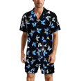 thumbnail image 1 of PRIYAL Men's Short Sleeve Pajama Sets Button Down Collar Sleepwear Soft Lounge Pjs Set Lightweight Men's Outfits, 1 of 9