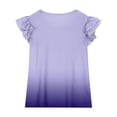 thumbnail image 4 of YTCAMLO Gradient Printed Girls Chiffon Blouses Casual Fashion Comfy T Shirts Ruffle Sleeve Tunic Tees Loose Flowy Flutter Tops, Purple1 3-4 Years, 4 of 7