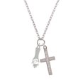 thumbnail image 2 of Delight Jewelry Buddha Hand (Reasoning & Teaching) Everlasting Love Engraved Cross Zoey Necklace, 28", 2 of 4