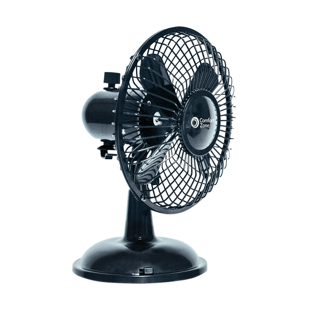 Comfort Zone 5" Oscillating USB Desk Fan, Black