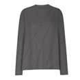 thumbnail image 5 of Tshirt Women Women's Long Sleeve Shirt Pleated Round Neck Casual Loose Fashion Tops, 5 of 6