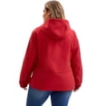 thumbnail image 4 of Abrigo de trench con capucha para mujer Agnes Orinda, talla grande, a prueba de viento, con cierre de cremallera y botones, chaqueta de invierno con bolsillos 1X Burdeos, 4 of 5