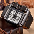thumbnail image 3 of OULM Reloj de cuarzo de lujo para hombres Cuadrados con banda de cuero para hombre Reloj a Abanopi Mirar, 3 of 6