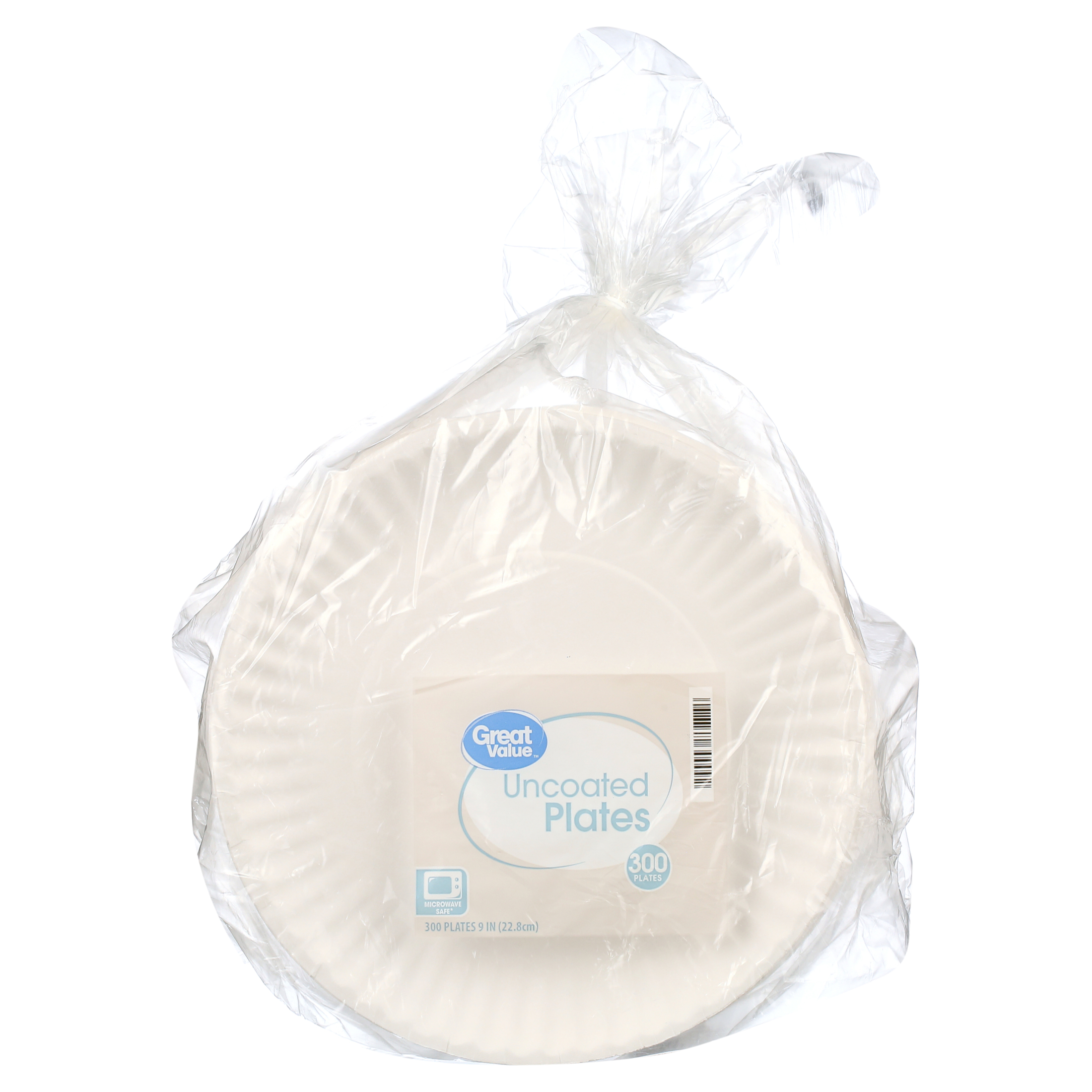 Great Value 9" Uncoated Paper Plates, 300 Count photo 3