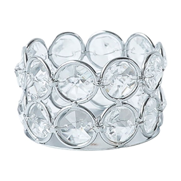 Apooke Crystal Metal Bowl Votive Candle Holder Decorative Tealight Candle Stand Round Desktops Candlesticks Wedding Decorations