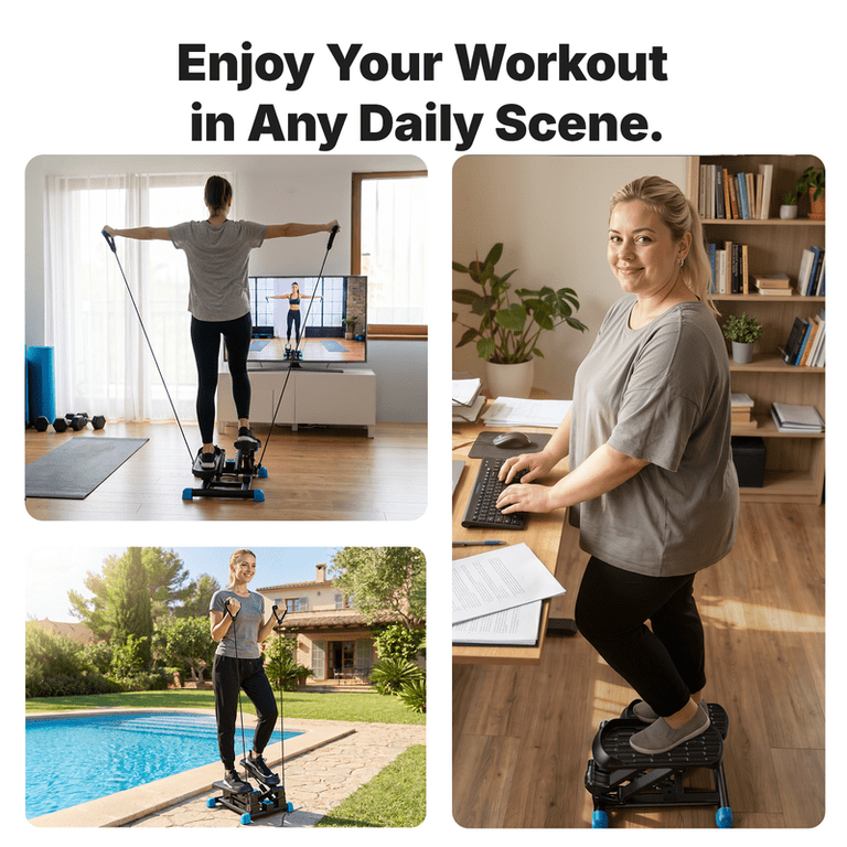 MERACH 3-in-1 Mini Stair Climber with Resistance Bands photo 7