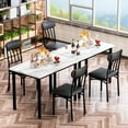 thumbnail image 7 of Baxluxe 3 Pieces Dining Table Set, Faux Marble Kitchen Table with 2 Backrest Dining Chairs, Rectangle Dining Table and Chairs Set, 2-Person Small Dinette Set for Apartment, Breakfast Nook, White, 7 of 7