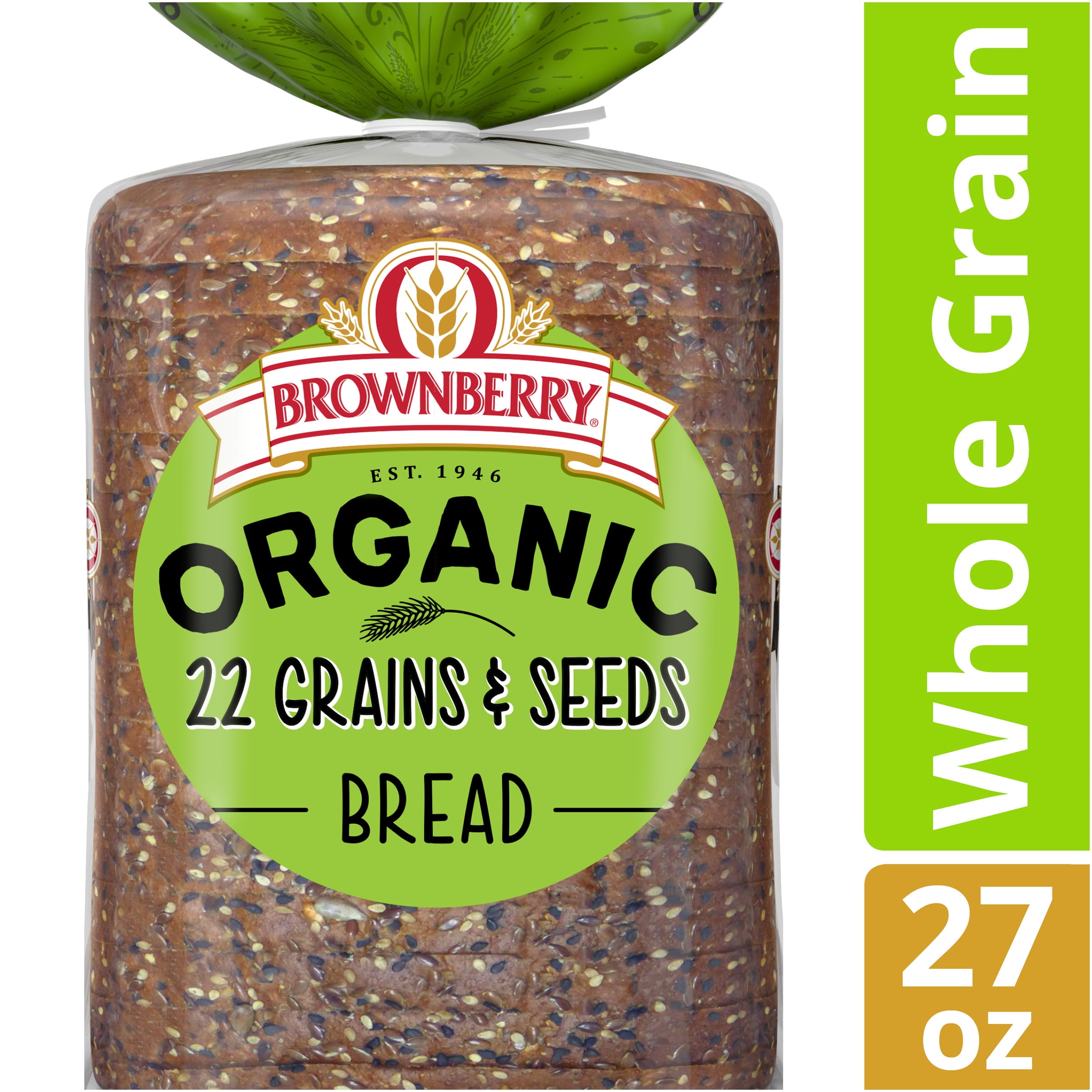 Brownberry Organic 22 Grains & Seeds Bread, NonGMO Organic Bread, 27