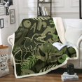 thumbnail image 1 of Dinosaur Plush Blanket T-Rex Bones Fleece Throw Blanket Prehistoric Jungle, 1 of 4