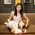 thumbnail image 3 of Large Size Soft Hugging Rabbit Dog Monkey Pig Plush Toy Cartoon Stuffed Animal Pillow Plush Soft Placating Toys For Children, 3 of 5