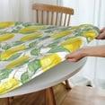 thumbnail image 4 of YFYANG Round Fitted Table Cloth, Waterproof Fruit Lemon Art Pattern Polyester Table Cover, Indoor Outdoor Decorative Tablecloths with Elastic Edge, 4 of 7