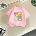 thumbnail image 5 of Chemises Filles Mode Personnalité Imprimée Col Rond Manches Courtes Tee Été Décontracté Ample Hauts Filles Rose 12 Ans-14 Ans, 5 of 5