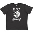 thumbnail image 3 of Inktastic I Love Fishing with Fish Illustration with White Text Youth T-Shirt, 3 of 5