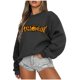thumbnail image 1 of ICHUANYI Clearance Halloween Women's And Winter New Long Sleeve Loose Large Size Casual Sweatshirt Women Hoodless Sweatshirt(Black, XXL) ICHUANYI WER2023081512396, 1 of 4
