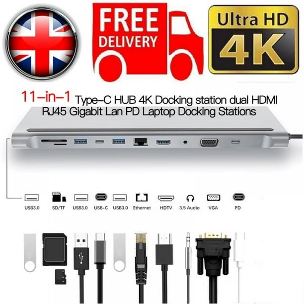 Crowdstage Usb Type C Hub Adapter 11 In 1 Hd Mi Vga Rj45 Pd For Macbook H P Lenovo Surface Compatible Thunderbolt 3 Usb C Docking Station Specifications Walmart Com Crowdstage Usb Type C Hub Adapter 11 In 1 Hd Mi Vga Rj45 Pd For Macbook H P Lenovo Surface Compatible Thunderbolt 3 Usb C Docking Station Specifications Walmart Com
