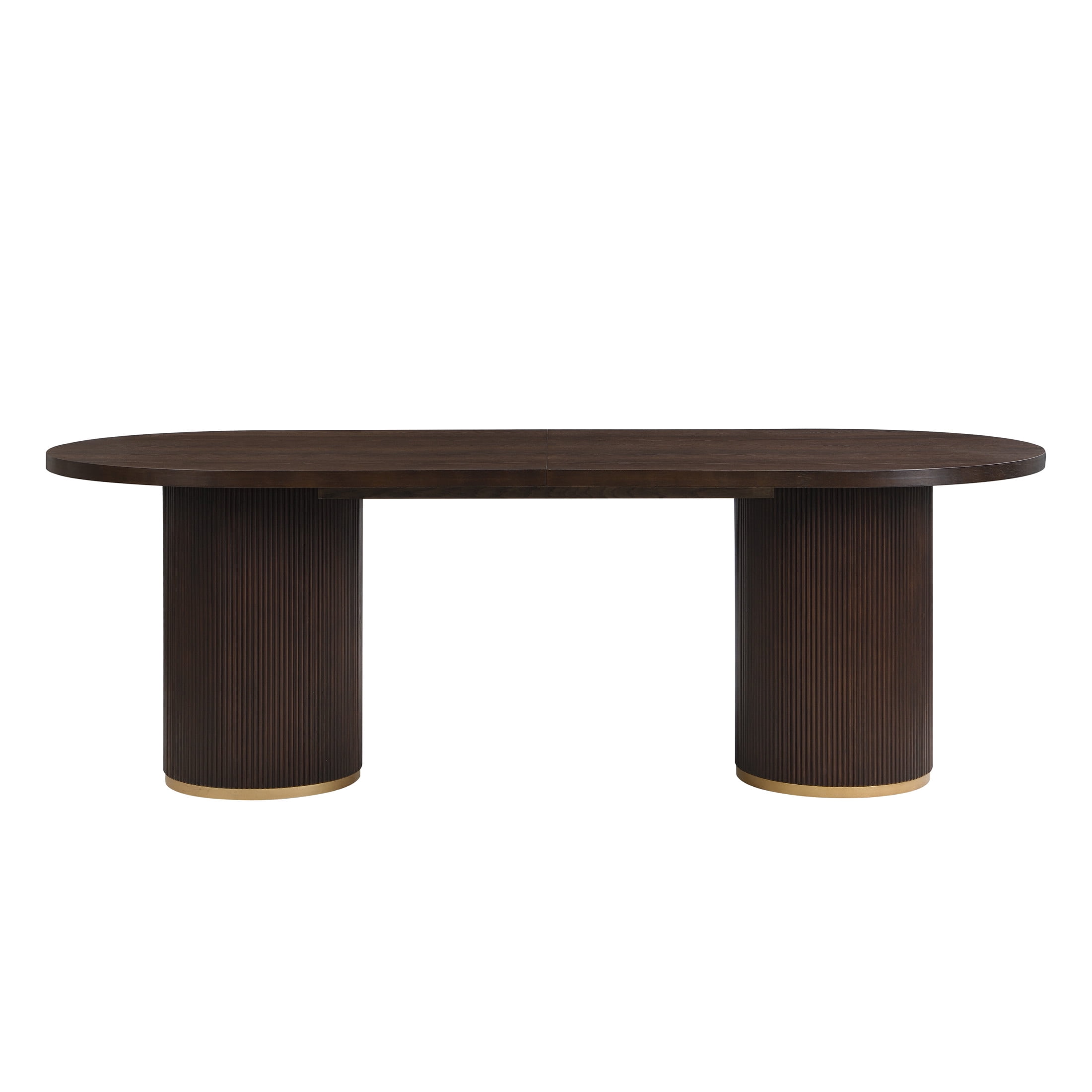 Christopher Knight Home 88" Modern Oval Dining Table with Fluted Double Cylinder Base, Espresso