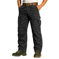 thumbnail image 7 of CQONEPT Mens Cargo Pants Corduroy Workouts Lounge Tactical Pants Athletic Running Trousers with Multi Pockets Black L, 7 of 7