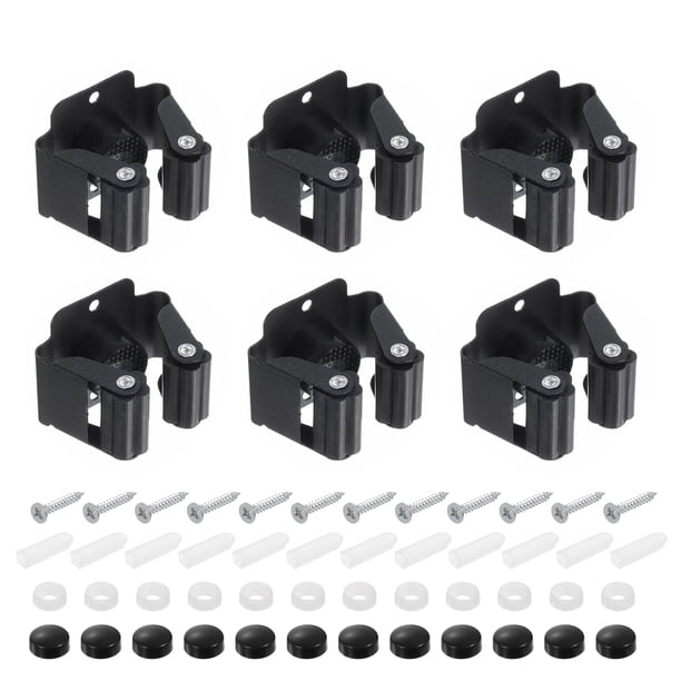 Soporte de Pared para Fregona y Escoba Unique Bargains 6 Piezas Acero Inoxidable 304 Negro
