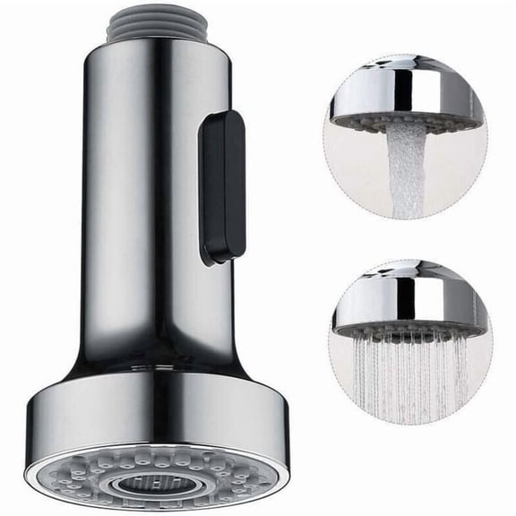 Kitchen Faucet Sprayer 2 Modes Kitchen Faucet Head Sprayer Replacement Sprayer for Retractable Kitchen Mixer, Chrome, G1/2".