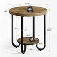 thumbnail image 4 of Tribesigns Round End Table with 2-Tier Storage Shelf, Industrial Side Table with Curved Metal Legs, 4 of 7
