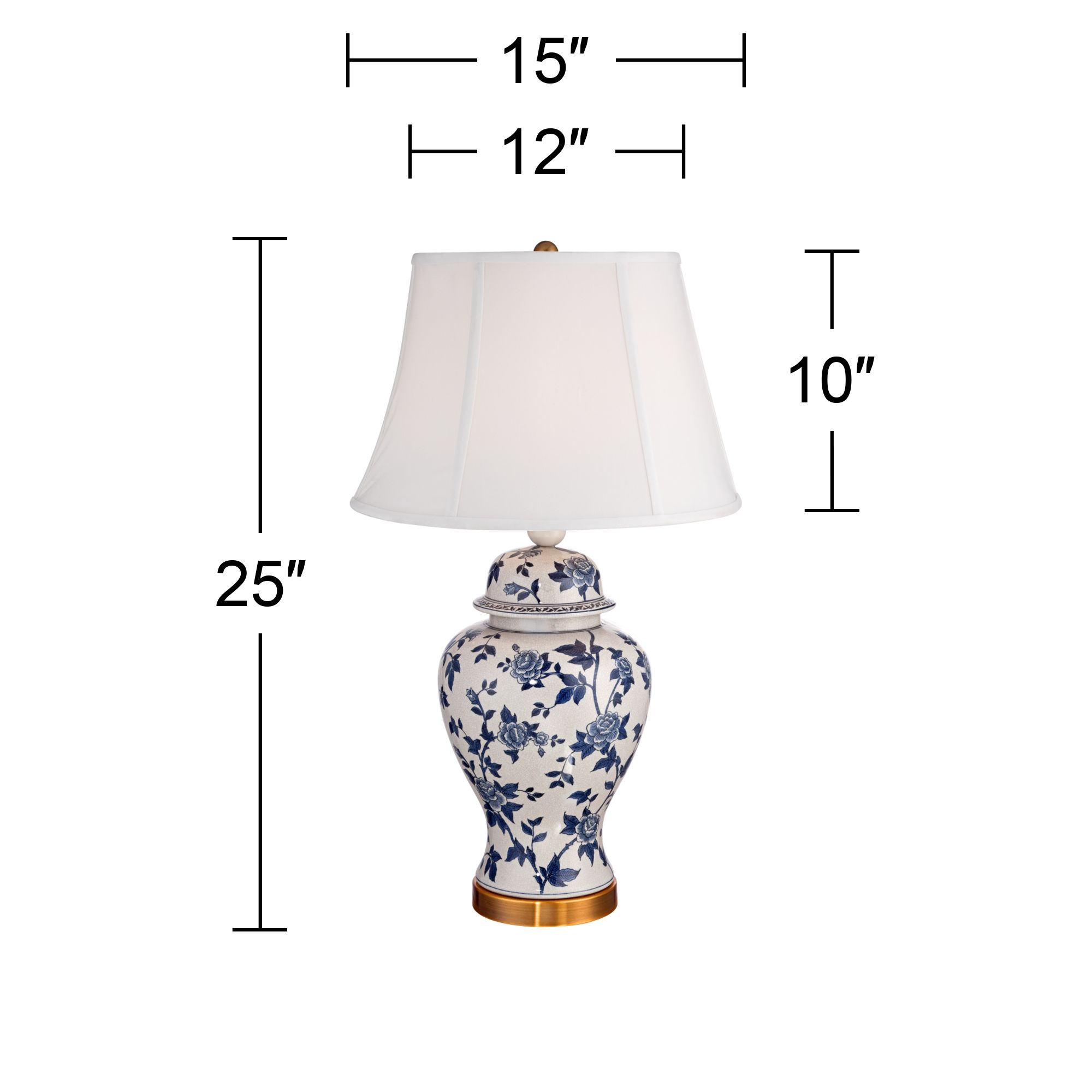 Barnes and Ivy Traditional Table Lamp Crackle Ceramic Blue and