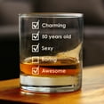 Check Box Bday 50 Whiskey Rocks Glass 50th Birthday Gifts 10.25