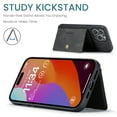 thumbnail image 6 of Allytech 2 in 1 Detachable Wallet Case for iPhone 15 Pro, [Support Wireless Charging] [4 Card Slots & 2 Cash Pocket], Retro PU Leather Magnetic Closure Shockproof Anti-Drop Slim Case, Black, 6 of 8