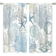 thumbnail image 5 of Ocean Beach Window Curtains Nautical Coastal Starfish Seashell Rod Pocket Underwater Curtain Drapes Blue Sea Curtains for Bedroom Living Room Treatment 2 Panels 42Wx63H Inch, 5 of 6