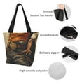 thumbnail image 4 of Salouo Vintage Style Elk for Shoppers Tote for Women Foldable Handbags with Big Capacity Casual One-Shoulder Shopping Bag Hobo Bags Fit for Office/Shopping/Park, 4 of 6