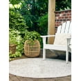thumbnail image 3 of Unique Loom Outdoor Aztec Collection Area Rug - Coba (10' Round Light Gray/Ivory), 3 of 11