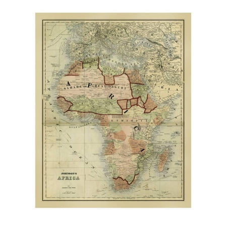 Alvin Archival Print Protector - Antique Map of Africa Print Wall Art By Alvin Johnson