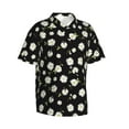 thumbnail image 5 of Wukai Daisies Flowers Men's Hawaiian Shirt Short Sleeve Casual Button Down Summer Beach Aloha Shirt Tropical Print Holiday Party, 5 of 8