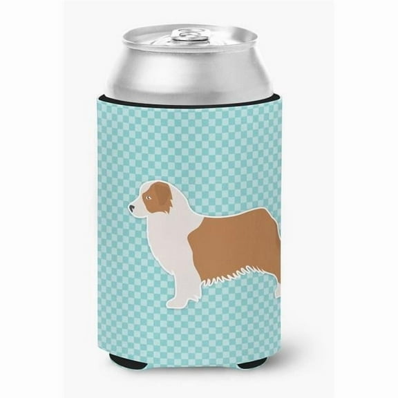 Carolines Treasures BB3733CC Australian Shepherd Dog Checkerboard Blue Can or Bottle Hugger