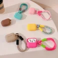 thumbnail image 3 of Ins Luxury Silicone Case for Airpods 1 2 3 4 and Pro with Lanyard Dopamine Solid Color Fashionable Earphone Protective Case (C3-pink,For airpods 3), 3 of 7