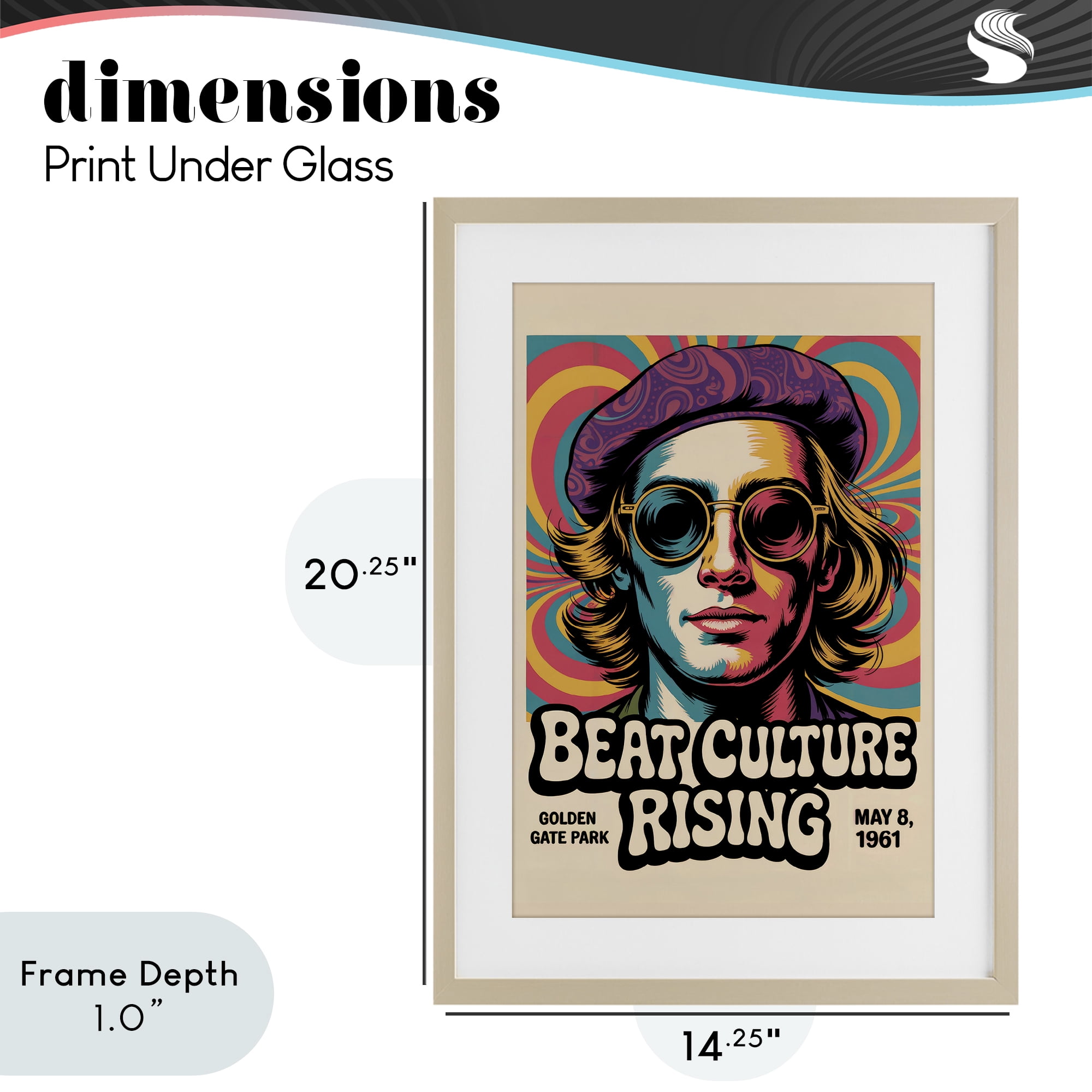 Stupell Industries Beat Culture Rising Poster Birch Framed Print Under Glass, design by Andreas Magnusson
