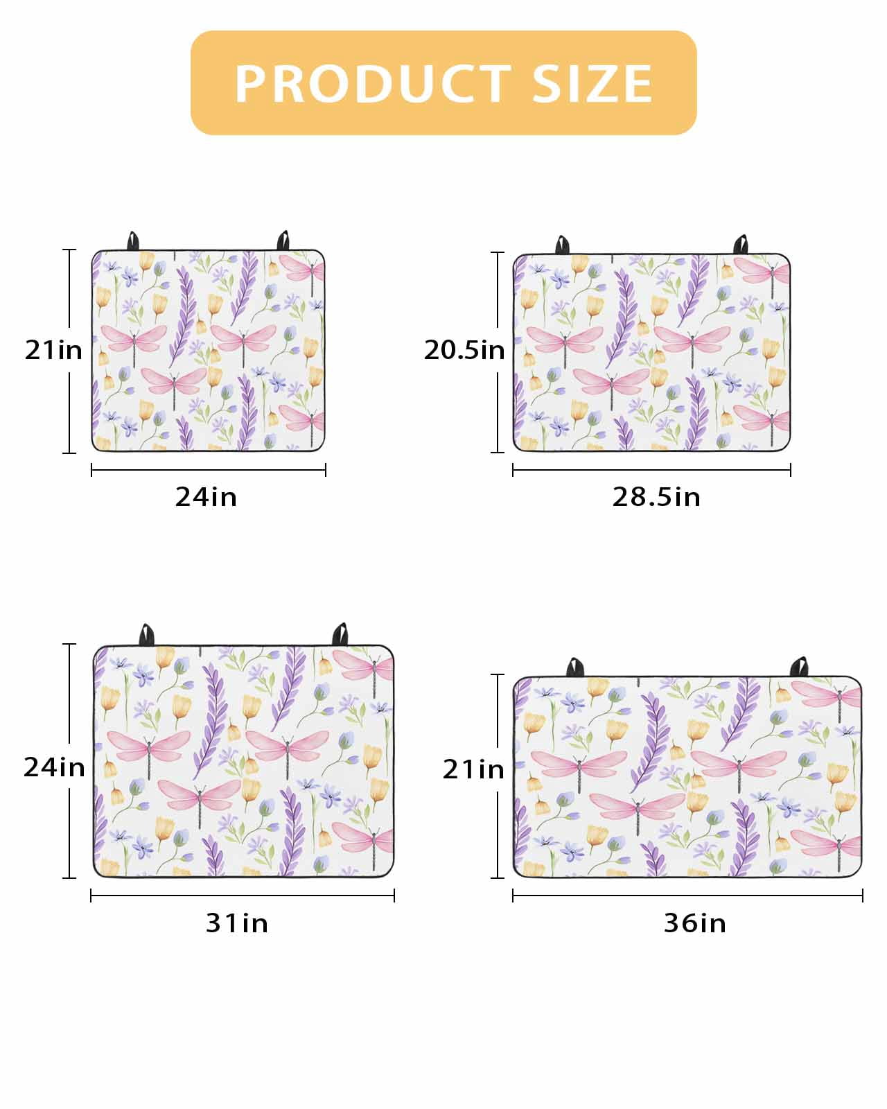 nqOlkjepod Large Induction Cooktop Protector Mat 24"x21", Purple Leaves Stove Top Covers for Electric Stove, Pastoral Dragonfly Botanical Plants Stove Burner Cover Mats, Glass Top Stove Cover