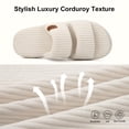 thumbnail image 4 of Pantuflas LongBay para mujer con espuma viscoelástica y doble tira, beige, talla 7-8, 4 of 6