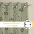 thumbnail image 6 of Sage Green Floral Kitchen Curtains Window Panels, Vintage Spring Botanical Flowers Insulated Window Treatment Curtain, Grommet Curtains for Bedroom/Living Room/Bathroom, 2 Piece 52"Wx84"L, 6 of 8
