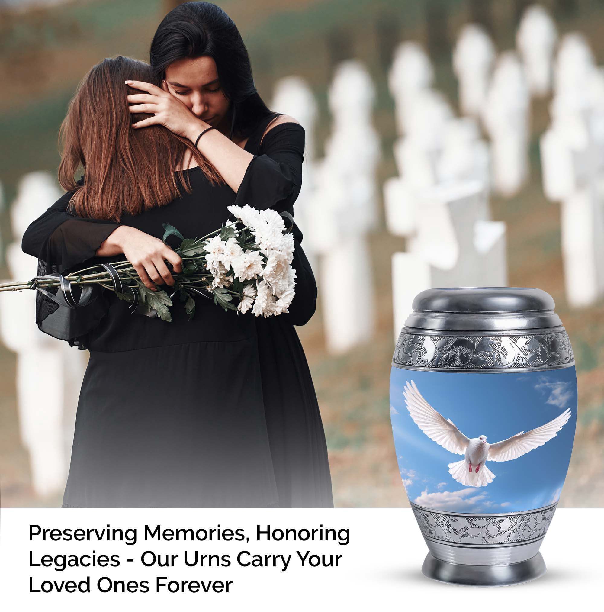 White Dove Small Decorative Urn - Ashes Urns Human Remains - Urn For Human Ashes Adult Men - Urns For Women Human Ashes - Adult Cremation Urns - Dove Urns For Human Ashes (Size - 3inch, 1pcs)
