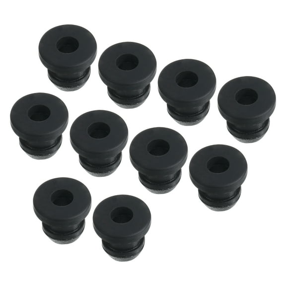 10Pcs Snap Rubber Grommet Hole Plug Mount Dia 8.5mm ID 6mm H 9mm Seal Anti-Scratch for Cable Pipe Black