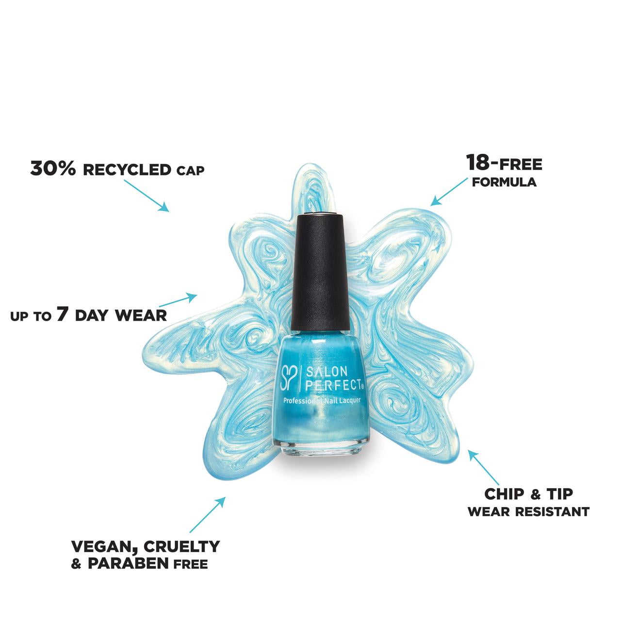 Salon Perfect Nail Polish, 409 Sweet Wisper, Light Blue Shimmer, 0.5 fl oz